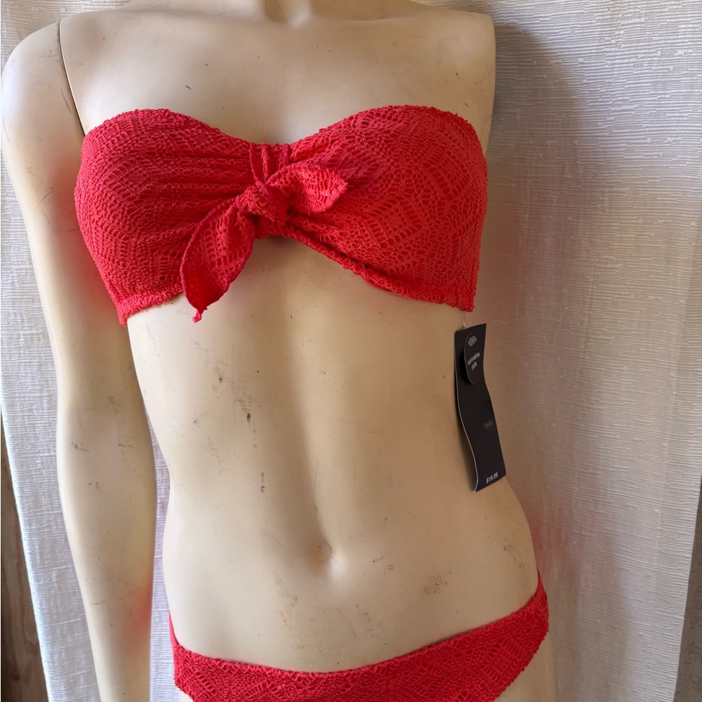 Orange Bandeau Bikini Set